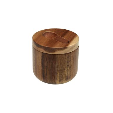 Tarro con cuchara de madera de acacia Ø10x10cm