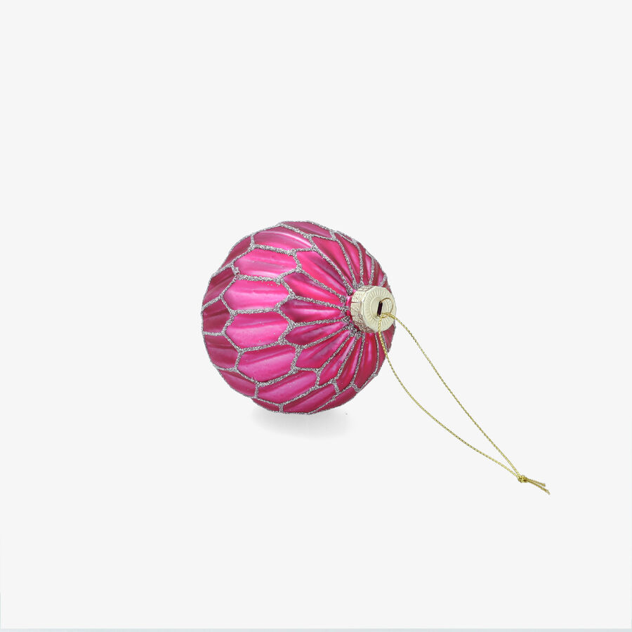 Bola de Navidad rosa de cristal &Oslash;8cm