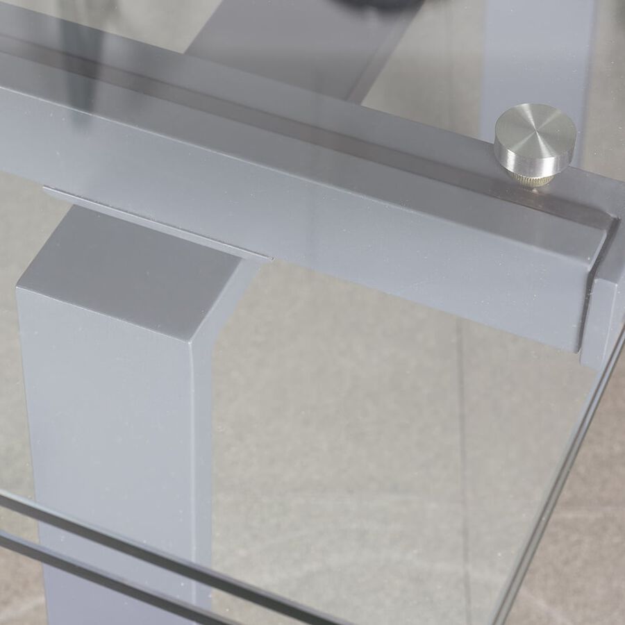 Mesa de comedor de cristal extensible Dallas 160/240x90x75cm