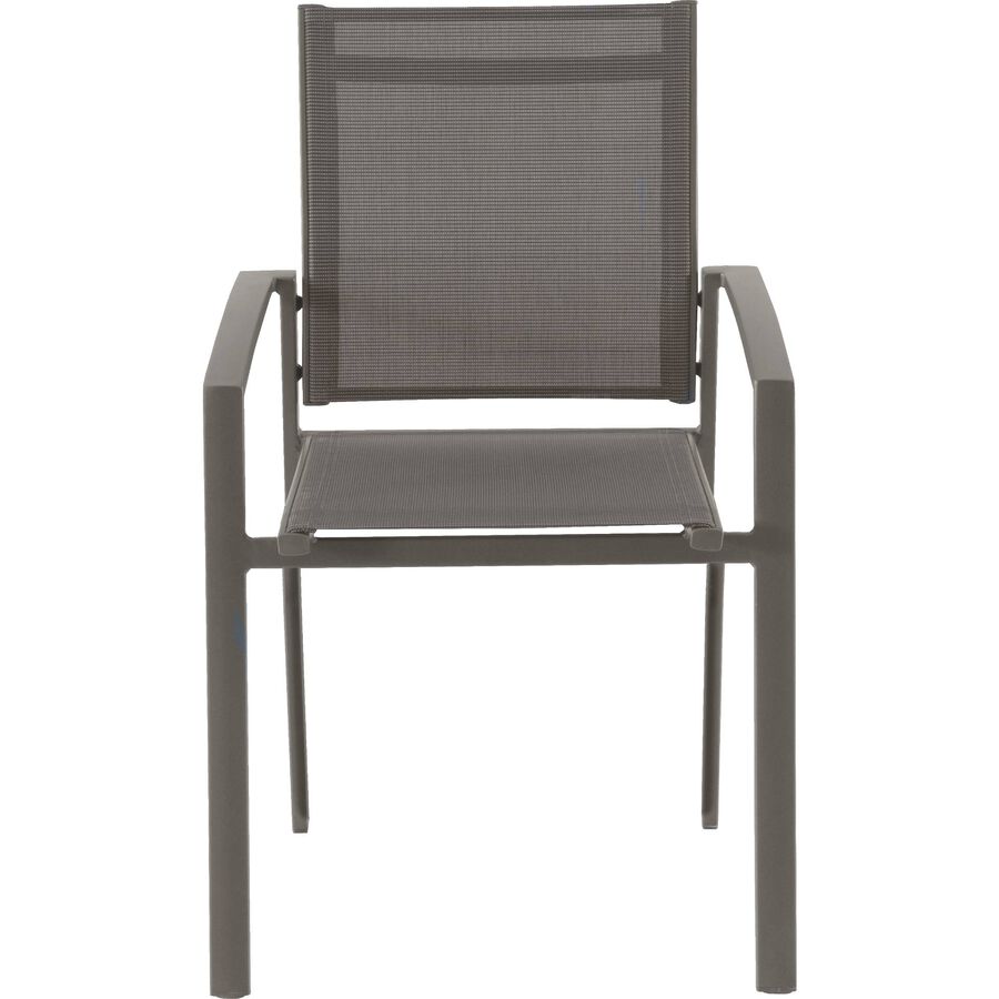 Silla de jard&iacute;n apilable de aluminio y textilene marr&oacute;n Butan 57x57cm