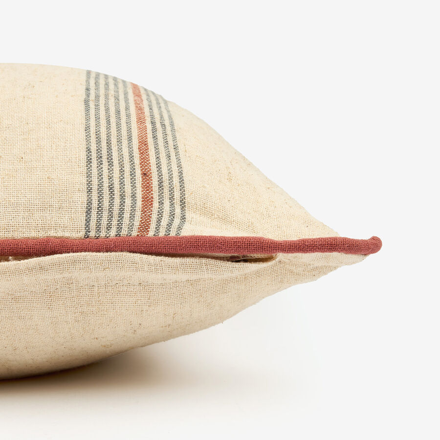 Funda de cojín de lino rayas Yuma 45x45cm