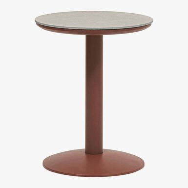 Mesa auxiliar de jard&iacute;n de acero caoba Solena &Oslash;40x50cm