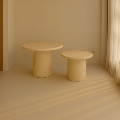 Set de 2 mesas auxiliares de microcemento Kurli 75/50cm Clau&Chloe