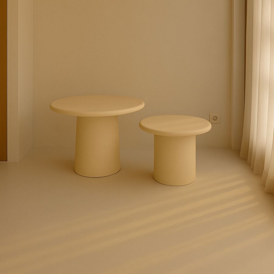 Set de 2 mesas auxiliares de microcemento Kurli 75/50cm Clau&Chloe