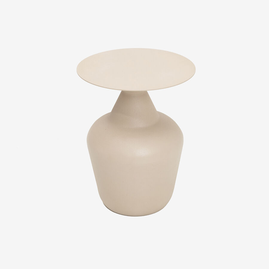 Mesa auxiliar de acero beige Maple &Oslash;38x49cm Clau&Chloe