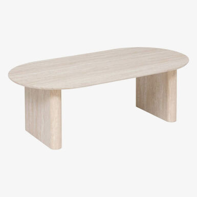 Mesa de centro de madera efecto travertino Elva 120x60x40cm