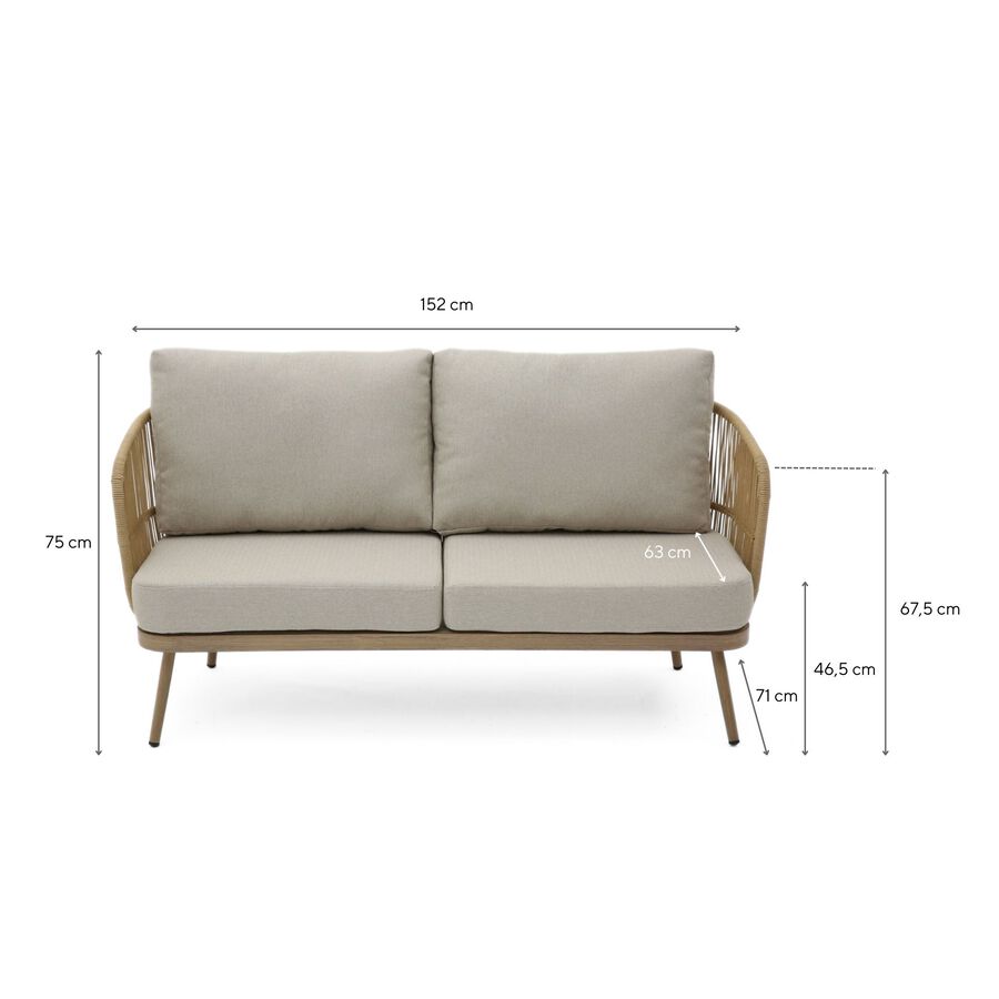 Set de jard&iacute;n de 4 piezas de rat&aacute;n sint&eacute;tico Kauai