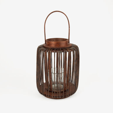 Farol de madera Bhima &Oslash;22x29cm