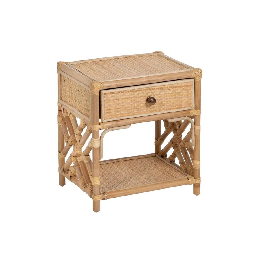 Mesa de noche de ratán 45x35x50cm