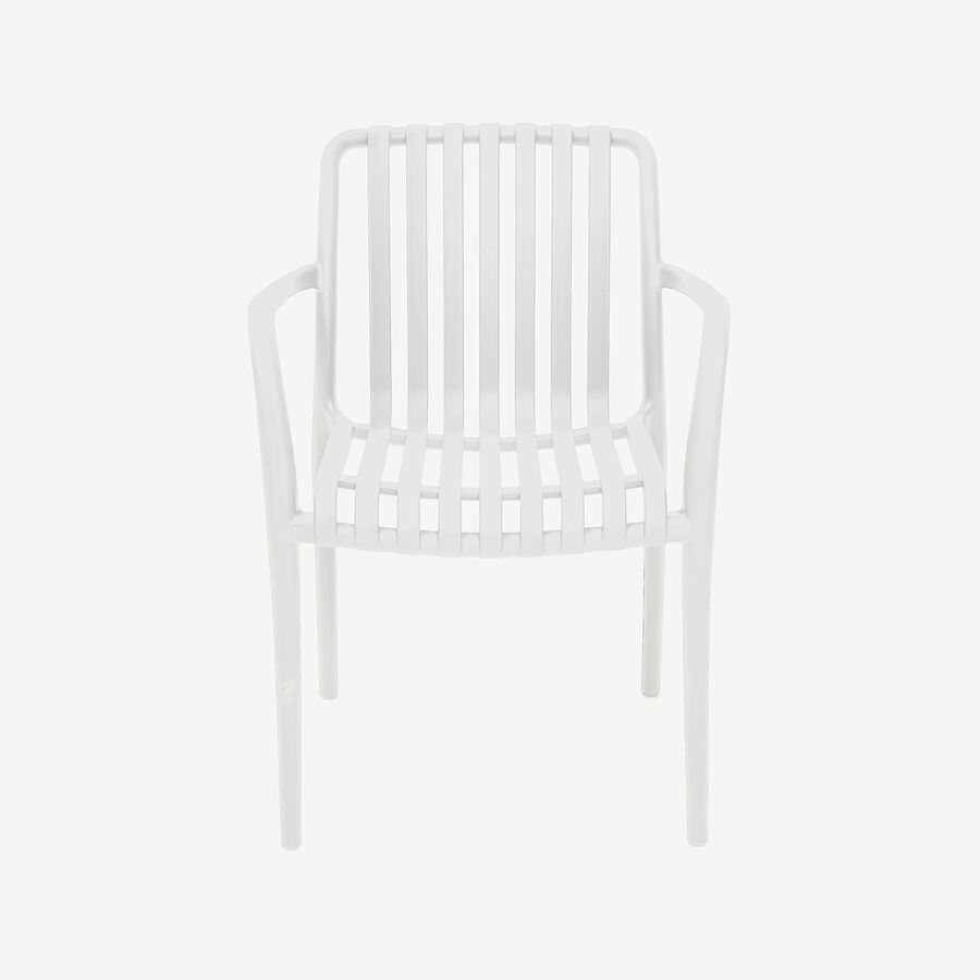 Silla de jard&iacute;n apilable de polipropileno blanca Happel 59x55x81cm