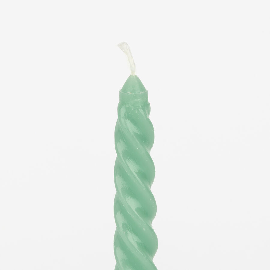 Set de 6 velas decorativas para candelabro verde Ø2x20cm