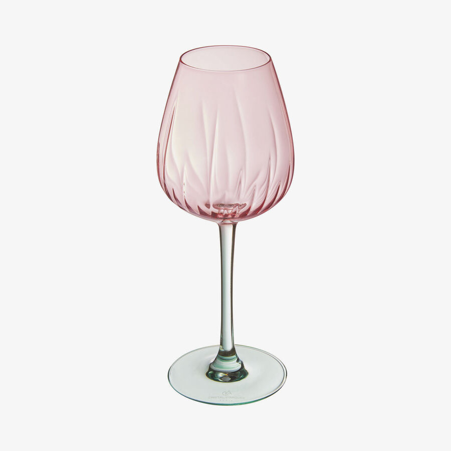 Copa rosa y verde de cristal Spiral 47cl