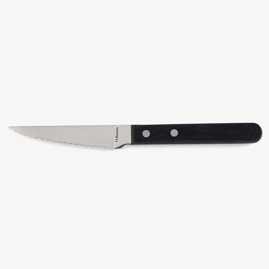 Cuchillo de carne y pizza de acero inoxidable negro