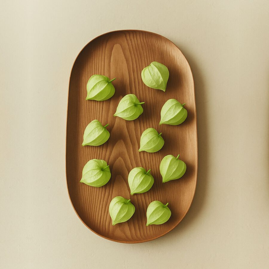 Pack de 10 flores artificiales color verde Chinese Lantern