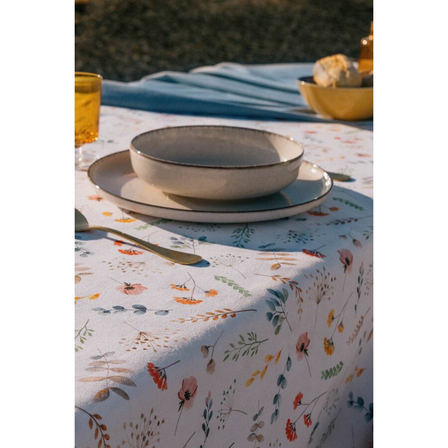 Mantel de algodón reciclado Flores 135x140cm