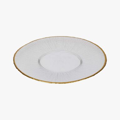 Plato llano de vidrio con filo dorado Lumiere 31cm