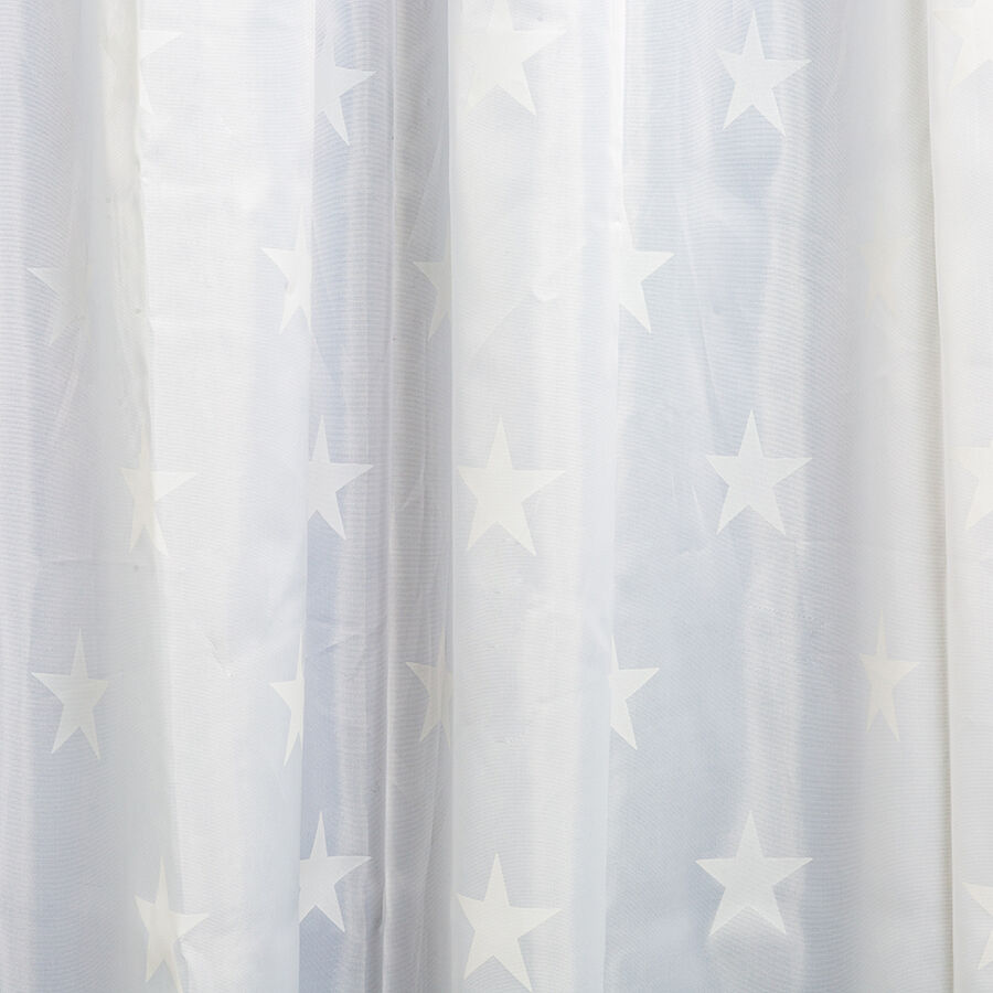 Cortina baño blanca estrellas 180x200cm