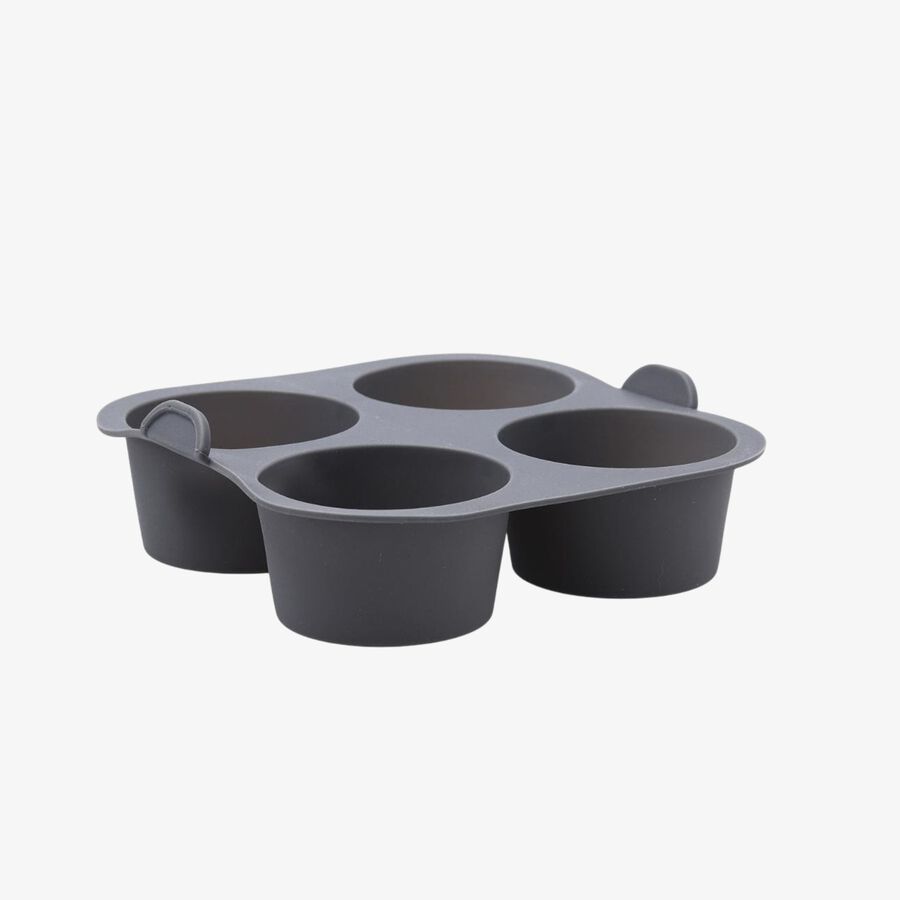 Molde para 4 muffins de silicona gris 17x17x5cm