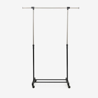 Perchero pie con ruedas negro 120x42x165cm