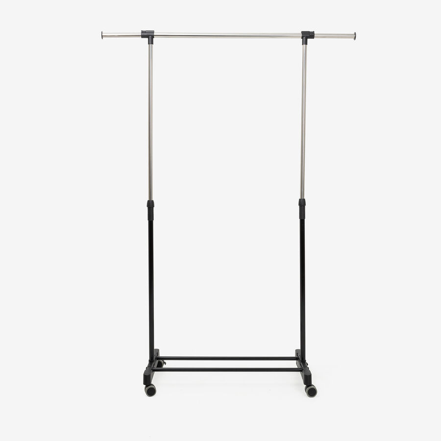Perchero pie con ruedas negro 120x42x165cm