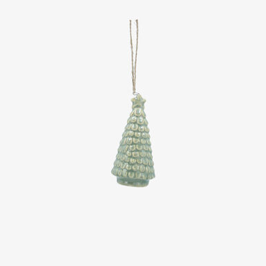 Adorno colgante de &aacute;rbol verde menta de cer&aacute;mica 11cm