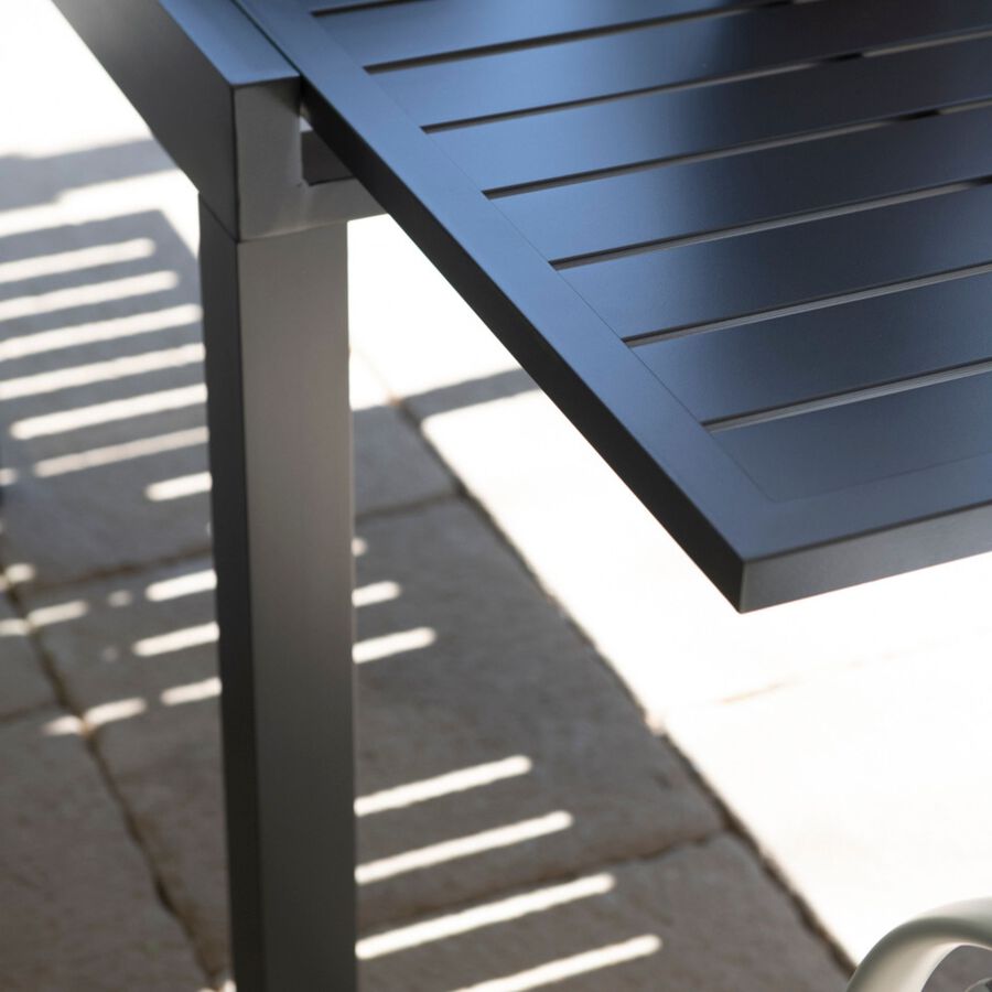 Mesa de jardín extensible de aluminio gris oscuro Paros 135/270x90x75cm