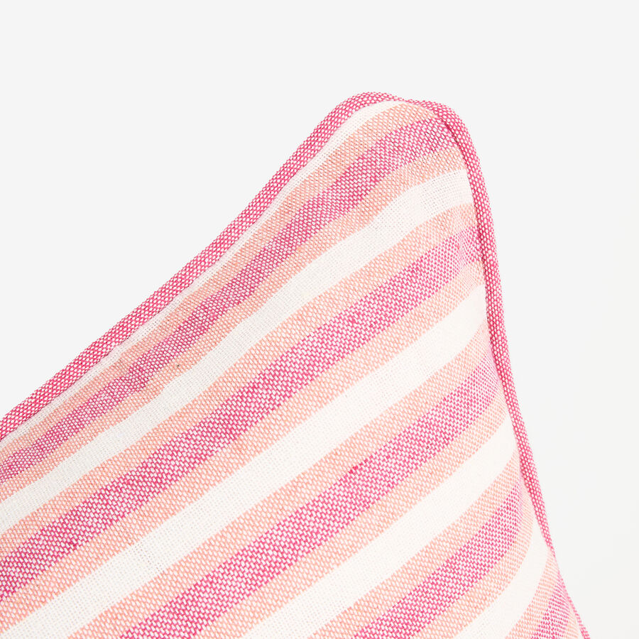 Funda de cojín de algodón rayas rosas y rojas Marita 45x45cm