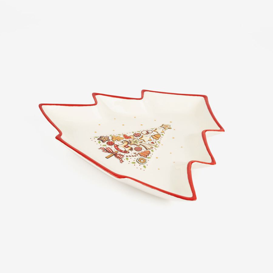 Plato de cer&aacute;mica &Aacute;rbol Navidad 28x23cm