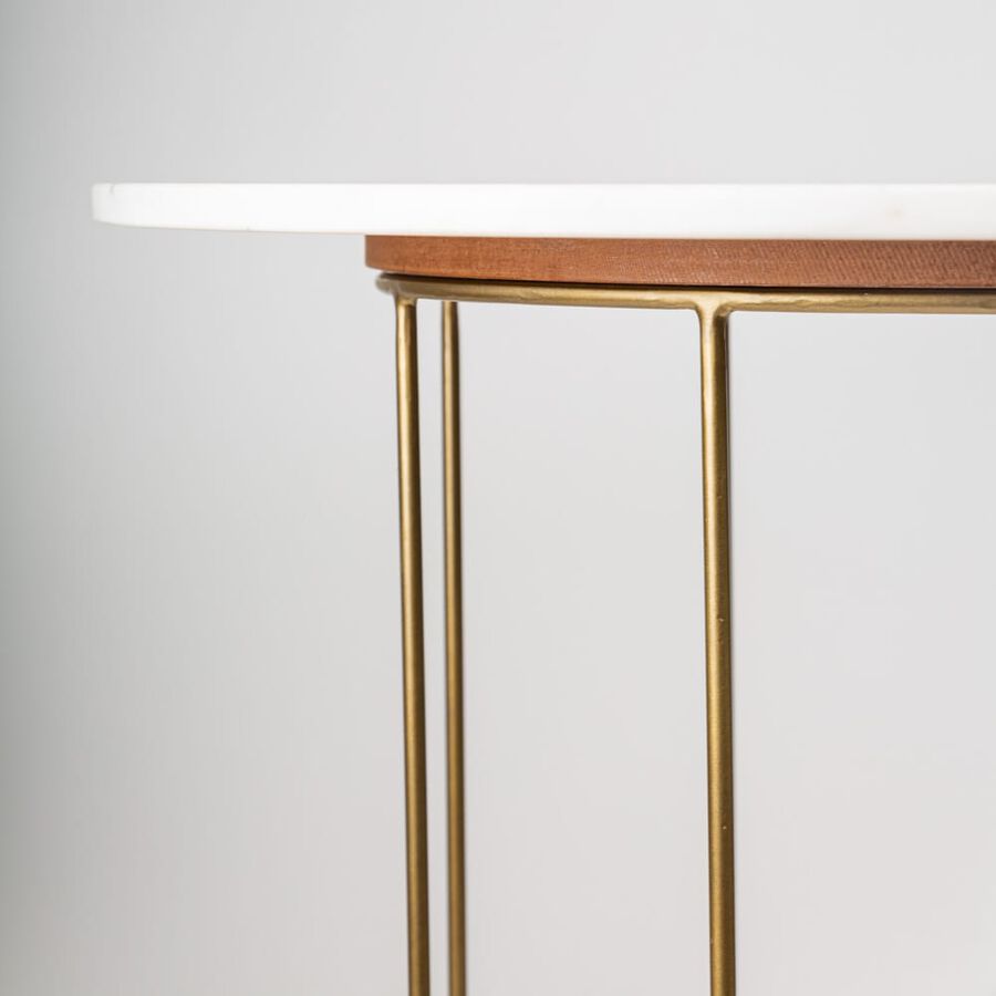 Mesa auxiliar de m&aacute;rmol Delhi &Oslash;60x55cm Clau&Chloe