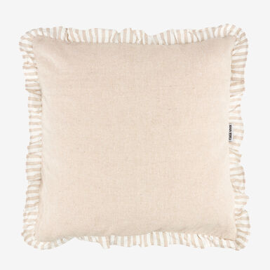 Funda de coj&iacute;n de algod&oacute;n volante beige Timoti 45x45cm