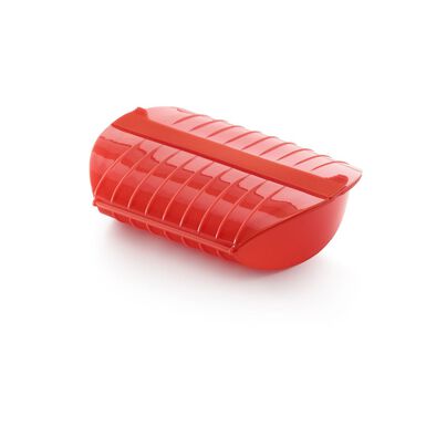 Estuche de vapor 3-4 pers. rojo con bandeja Lékué