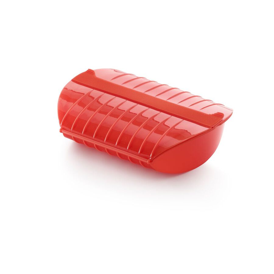 Estuche de vapor 3-4 pers. rojo con bandeja Lékué