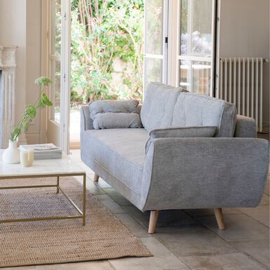 Sofá cama de 3 plazas gris Fules 212x85x85cm