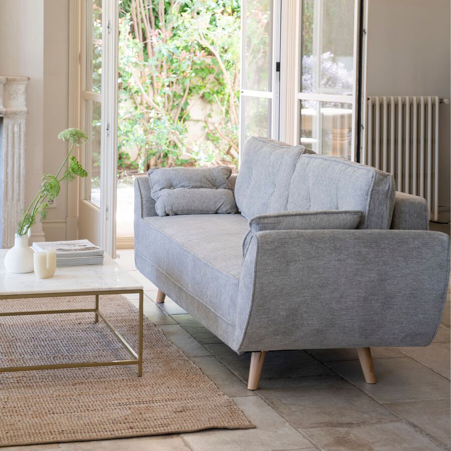 Sofá cama de 3 plazas gris Fules 212x85x85cm