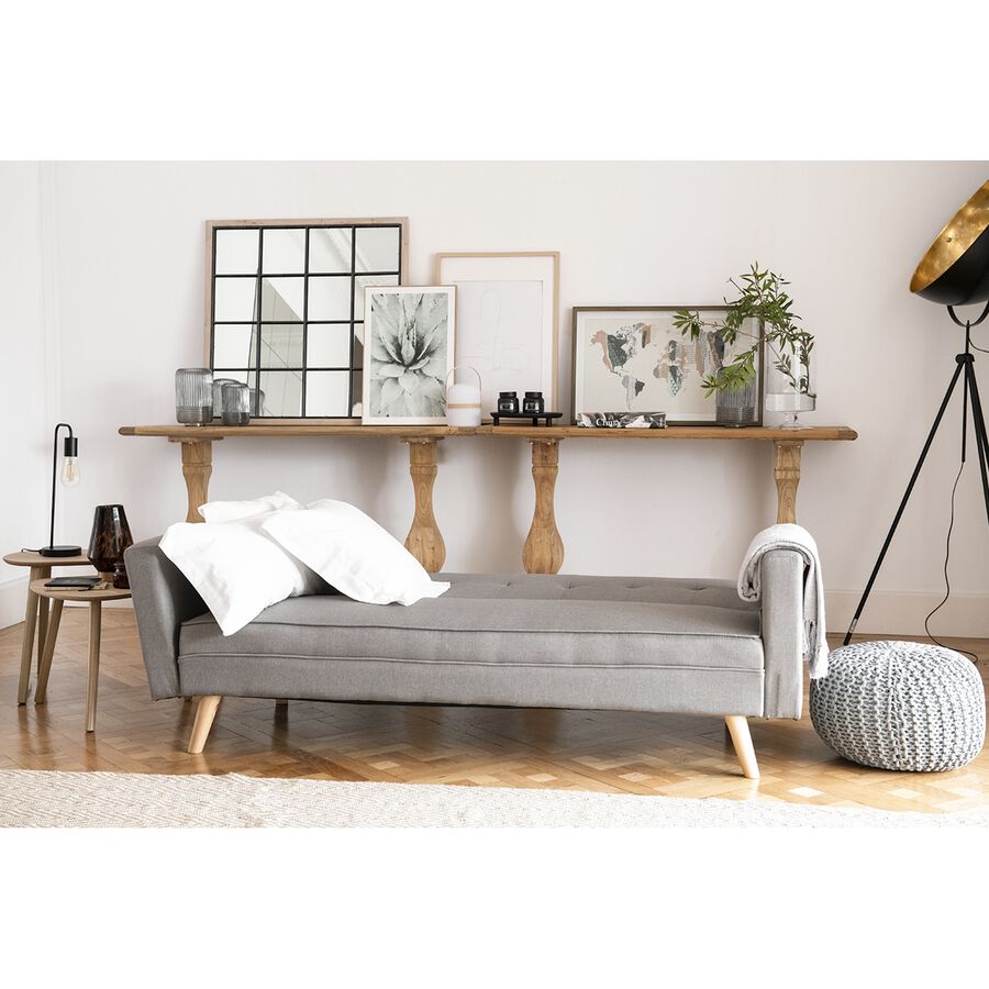 Sofá cama gris Roma 188x78x85cm