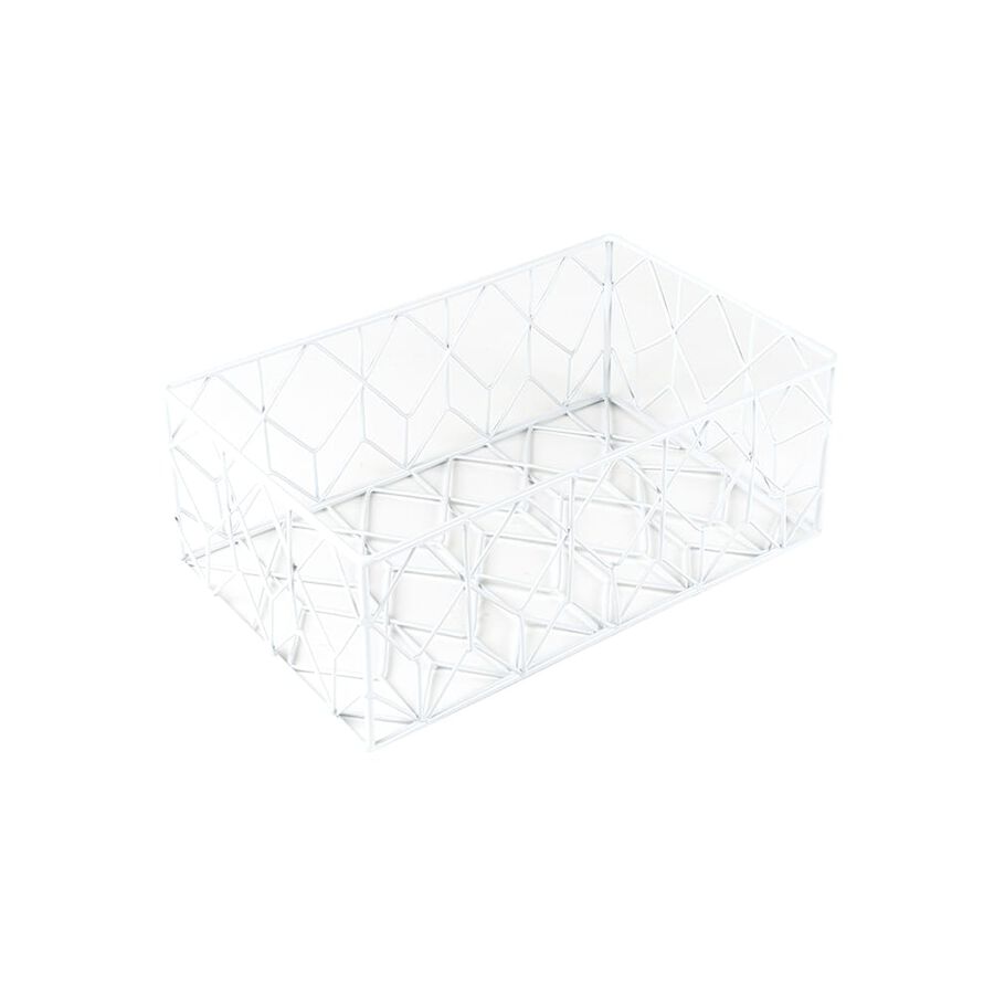 Frutero rectangular Net color blanco 27x17x10cm