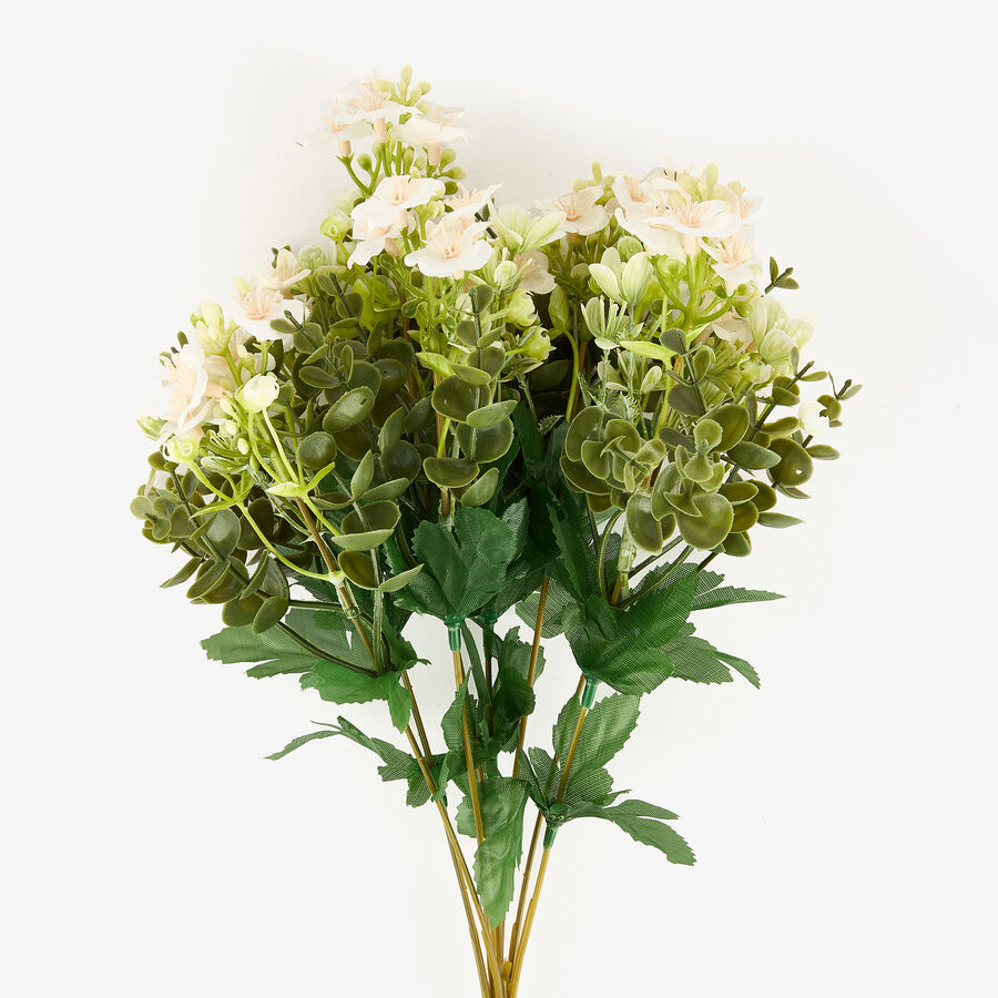Ramo de flores peque&ntilde;as artificiales blanco 40cm