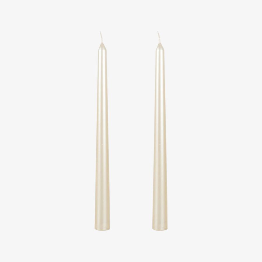 Set de 2 velas para candelabro crema 25cm