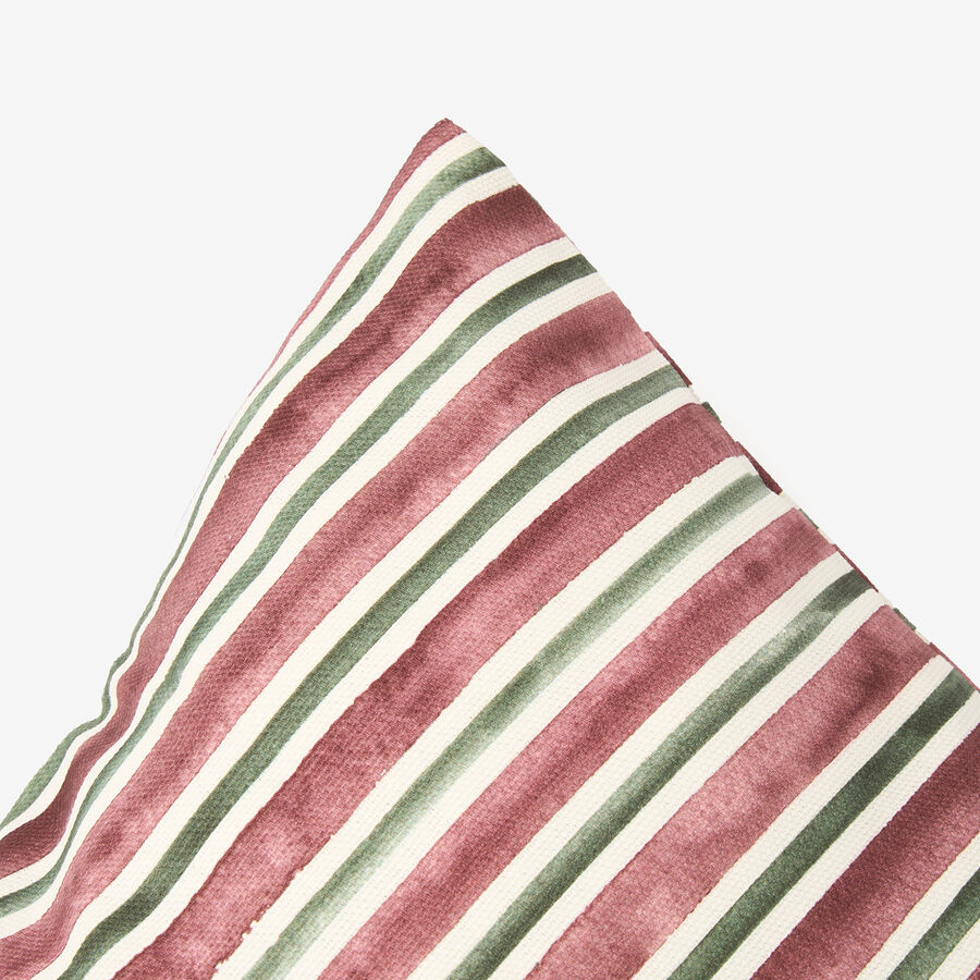 Funda de coj&iacute;n rosa y verde Rayas 45x45cm