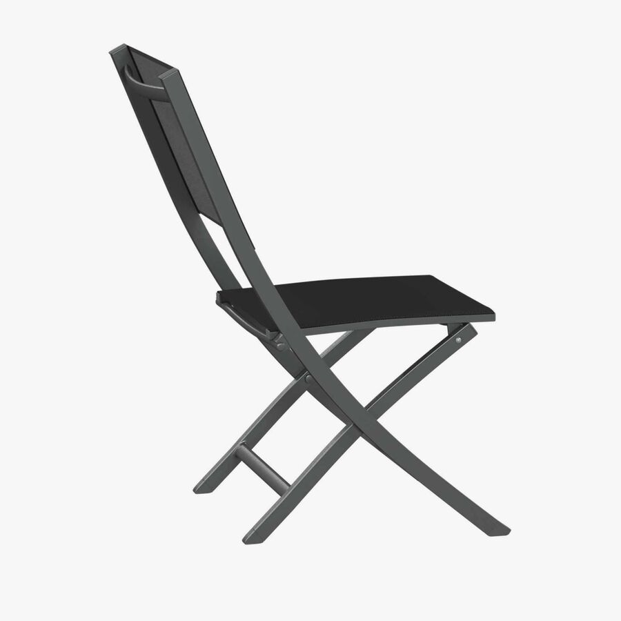 Set de 4 sillas de jard&iacute;n plegables de aluminio grafito Essor 45x57x90cm