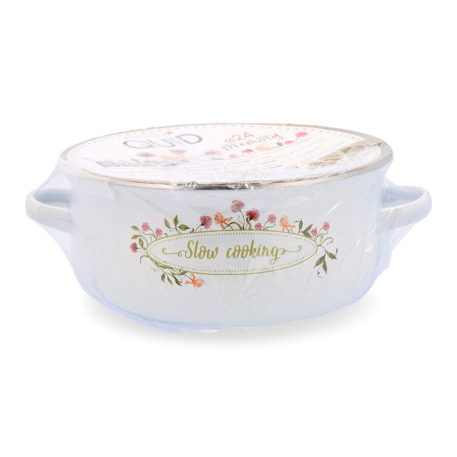 Cacerola blanca de acero esmaltado Slow &Oslash;24cm