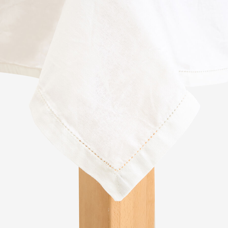Mantel de algod&oacute;n blanco Chambray 240x140cm