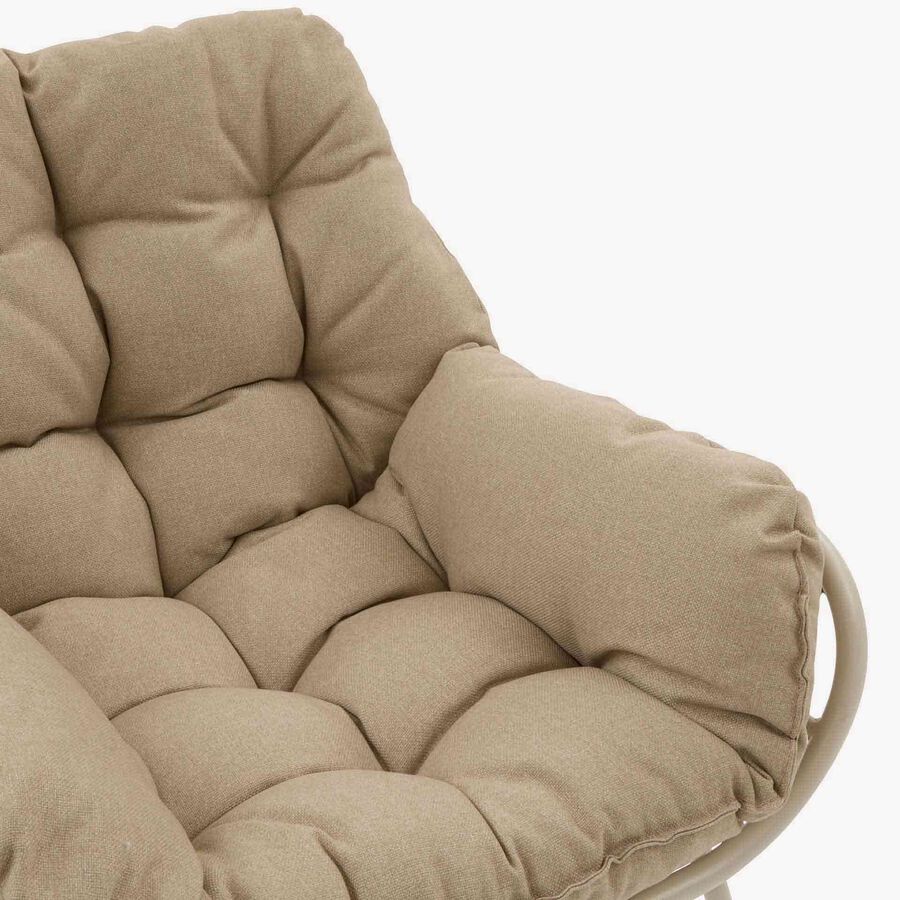 Conjunto de jard&iacute;n para 2 personas de acero crema Paolux