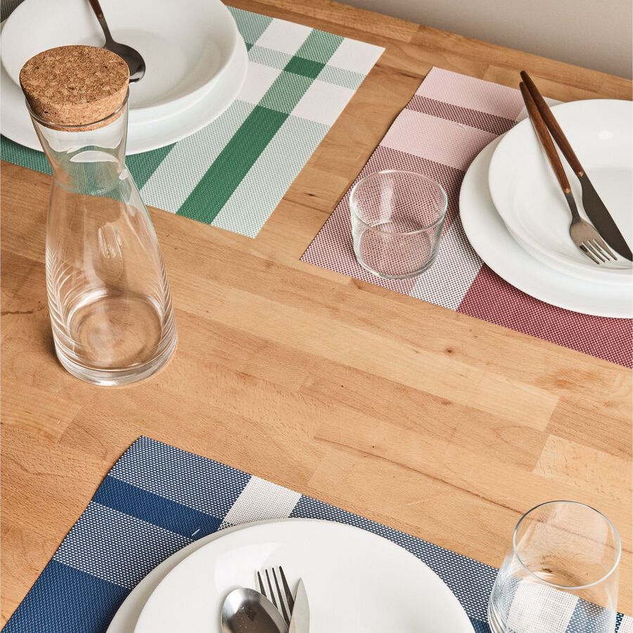 Mantel individual cuadros verde 45x30cm
