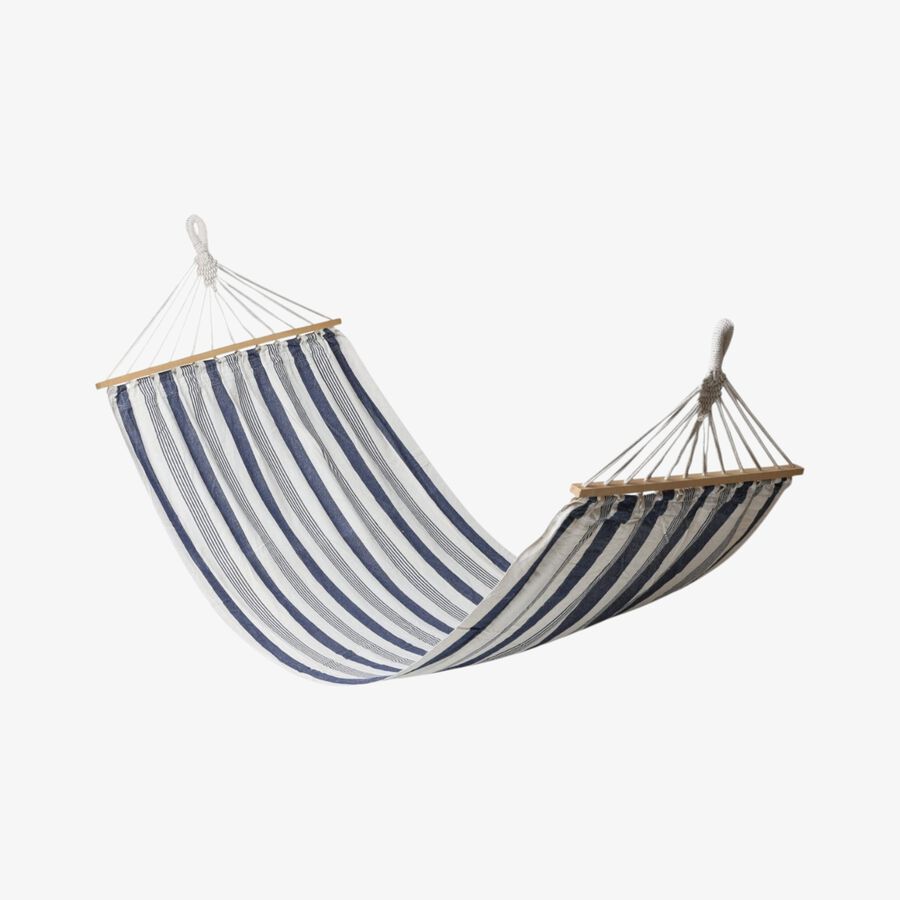 Hamaca de algod&oacute;n rayas azul 200x100cm
