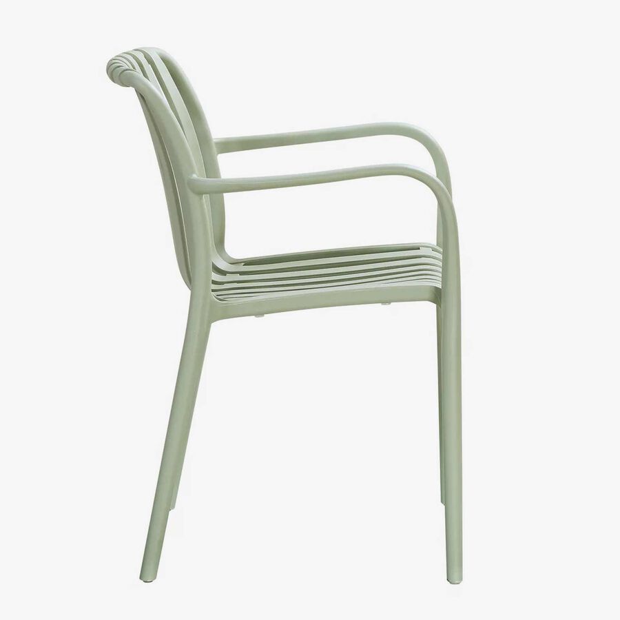 Silla de jard&iacute;n apilable de polipropileno verde Happel 59x55x81cm