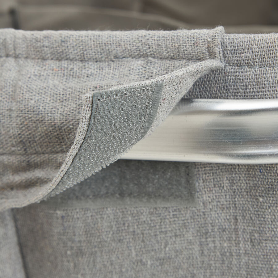 Cesta para ropa rectangular doble de aluminio y tela gris Deluxe 50x30x50cm