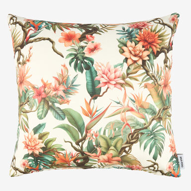 Funda de cojín de algodón Tropical 45x45cm