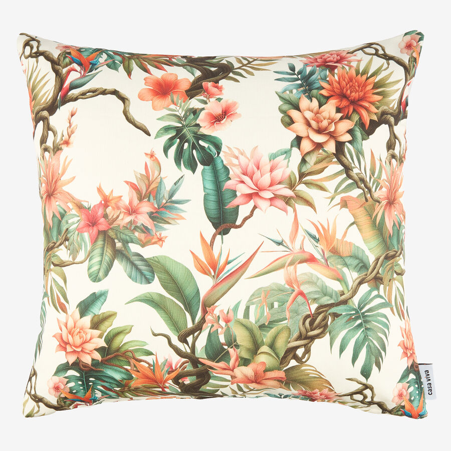 Funda de cojín de algodón Tropical 45x45cm
