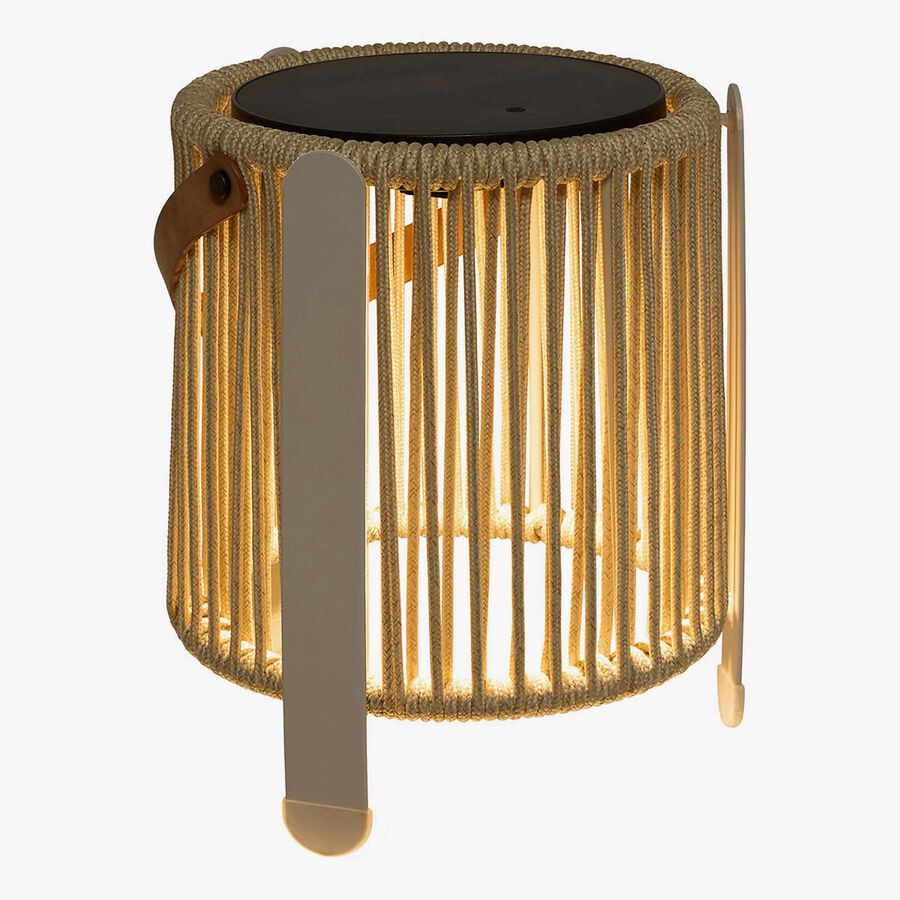 Lampara de mesa solar para jard&iacute;n marron Lynor &Oslash;16x31cm
